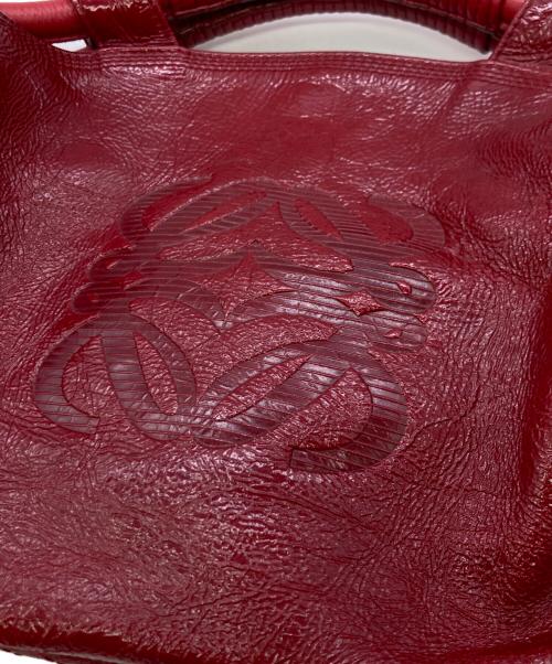 LOEWE（ロエベ）LOEWE (ロエベ) エナメルハンドバッグ レッドの古着・服飾アイテム