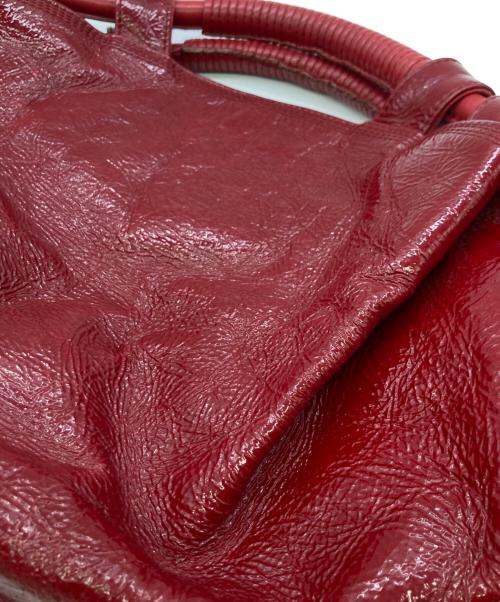 LOEWE（ロエベ）LOEWE (ロエベ) エナメルハンドバッグ レッドの古着・服飾アイテム