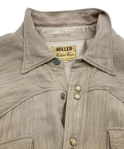 MILLER WESTERN WEAR（ミラーウェスタンウェアー）MILLER WESTERN WEAR (ミラーウェスタンウェアー) 50s 木目レーヨンウエスタンシャツ ブラウン サイズ:17Lの古着・服飾アイテム
