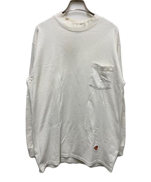 SANTA CRUZ（サンタクルーズ）SANTA CRUZ (サンタクルーズ) 90s ワンポイントロゴモックネックカットソー ホワイト サイズ:Lの古着・服飾アイテム