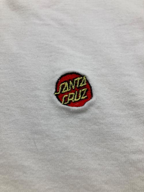 SANTA CRUZ（サンタクルーズ）SANTA CRUZ (サンタクルーズ) 90s ワンポイントロゴモックネックカットソー ホワイト サイズ:Lの古着・服飾アイテム