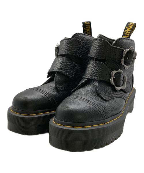 Dr.Martens（ドクターマーチン）Dr.Martens (ドクターマーチン) DEVON FLOWER 2STRAP BOOT コンバットブーツ ブラック サイズ:22の古着・服飾アイテム