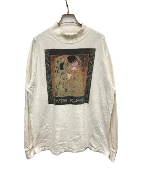 wildwood productions（ワイルドウッドプロダクション）wildwood productions (ワイルドウッドプロダクション) 90s「Gustav Klimt」the kiss L/S tee ホワイト サイズ:XLの古着・服飾アイテム