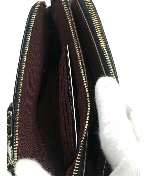 CHANEL（シャネル）CHANEL (シャネル) ラムスキンマトラッセチェーンウォレット ブラック A82527の古着・服飾アイテム