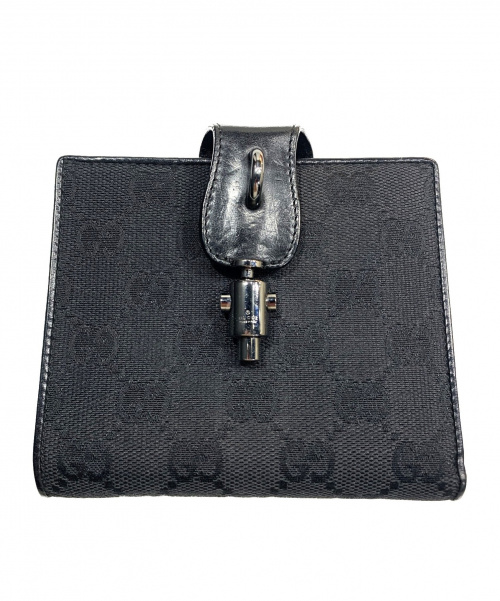 GUCCI（グッチ）GUCCI (グッチ) Wホック財布 ブラック GG 109342 2149の古着・服飾アイテム