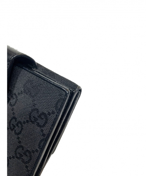 GUCCI（グッチ）GUCCI (グッチ) Wホック財布 ブラック GG 109342 2149の古着・服飾アイテム