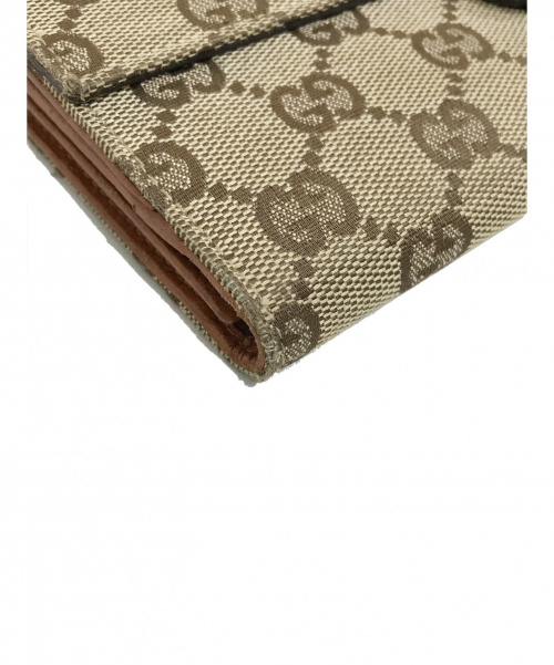 GUCCI（グッチ）GUCCI (グッチ) 2つ折り財布 ブラウン GGキャンバス 120931 213313の古着・服飾アイテム
