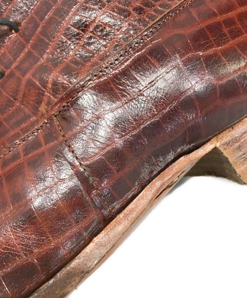 Paul Harnden（ポールハーデン）Paul Harnden (ポールハーデン) 型押しレースアップシューズ ブラウン サイズ:7の古着・服飾アイテム