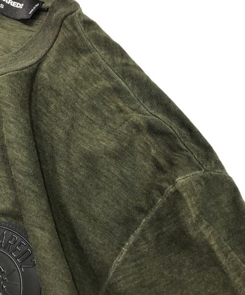 DSQUARED2（ディースクエアード）DSQUARED2 (ディースクエアード) ロゴワッペンTEE オリーブ サイズ:Sの古着・服飾アイテム