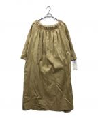 THIRD MAGAZINEサードマガジン）の古着「23AW タックギャザーネックボリュームワンピース」｜ベージュ