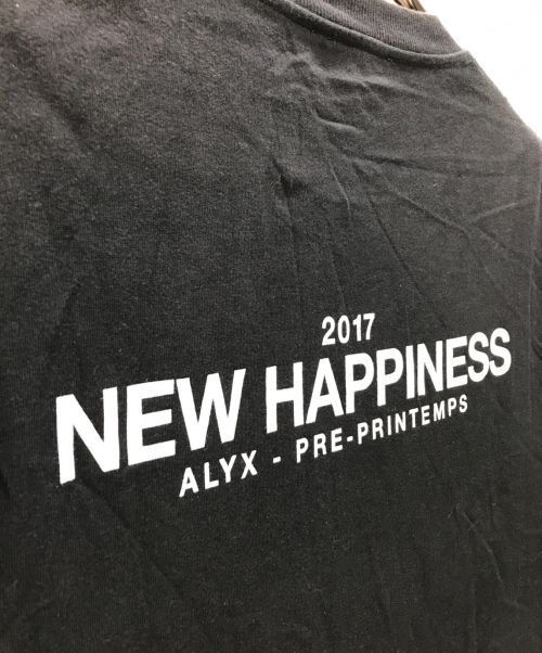 ALYX（アリクス）ALYX (アリクス) NEW HAPPINESS プリントTシャツ ブラック サイズ:XLの古着・服飾アイテム