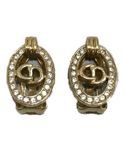 Christian Dior（クリスチャン ディオール）Christian Dior (クリスチャン ディオール) CDロゴ金具ビジューイヤリング(シーディーロゴカナグビジューイヤリング) ゴールドの古着・服飾アイテム