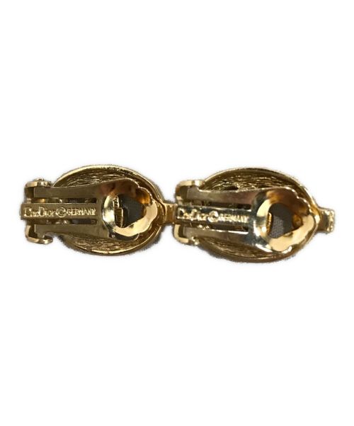 Christian Dior（クリスチャン ディオール）Christian Dior (クリスチャン ディオール) CDロゴ金具ビジューイヤリング(シーディーロゴカナグビジューイヤリング) ゴールドの古着・服飾アイテム