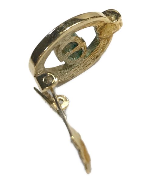 Christian Dior（クリスチャン ディオール）Christian Dior (クリスチャン ディオール) CDロゴ金具ビジューイヤリング(シーディーロゴカナグビジューイヤリング) ゴールドの古着・服飾アイテム