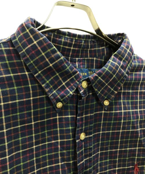 RALPH LAUREN（ラルフローレン）RALPH LAUREN (ラルフローレン) オーバーサイズチェックシャツ ネイビー×パープル サイズ:XXLの古着・服飾アイテム