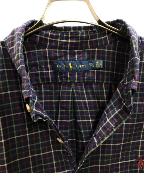 RALPH LAUREN（ラルフローレン）RALPH LAUREN (ラルフローレン) オーバーサイズチェックシャツ ネイビー×パープル サイズ:XXLの古着・服飾アイテム