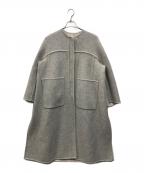 DRAWERドゥロワー）の古着「リバーシブルウールメランジ ノーカラーコート」｜グレー