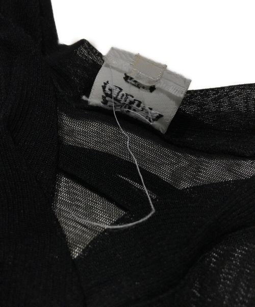 Jean Paul Gaultier FEMME（ジャンポールゴルチエ フェム）Jean Paul GAULTIER FEMME (ジャンポールゴルチェフェム) ベルトマークパワーネットノースリーブ ブラック サイズ:40の古着・服飾アイテム