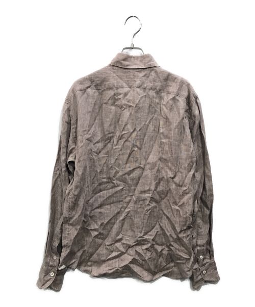 giannetto（ジャンネット）giannetto (ジャンネット) リネンシャツ ブラウン サイズ:Lの古着・服飾アイテム