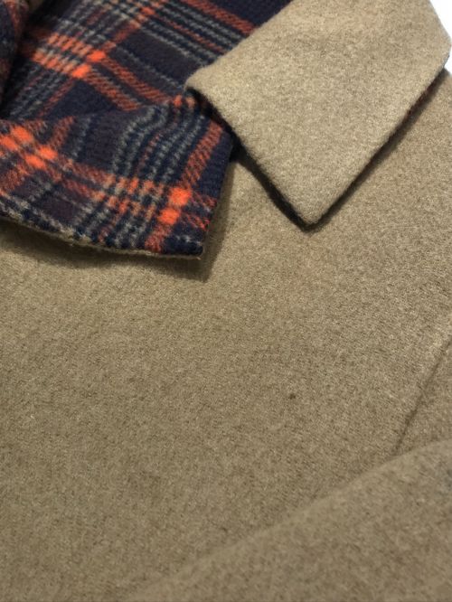 LUMINOSO COMMECA（ルミノーゾコムサ）LUMINOSO COMMECA (ルミノーゾコムサ) リバーシブル ベルテッド ロング コート ブラウン サイズ:9の古着・服飾アイテム