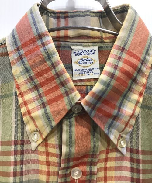 ARROW（アロー）ARROW (アロー) チェックシャツ グレー サイズ:Sの古着・服飾アイテム