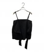 23区ニジュウサンク）の古着「リネンレーヨンストレッチキャミソールブラウス」｜ブラック