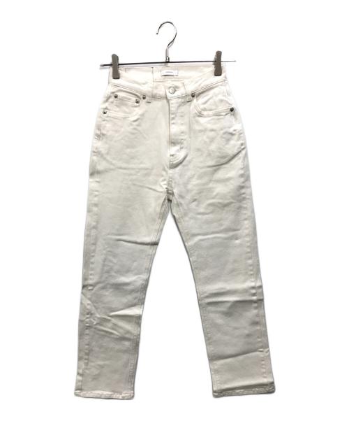 COHINA（コヒナ）COHINA (コヒナ) カラースリムストレートデニムパンツ ホワイト サイズ:ＸＳの古着・服飾アイテム