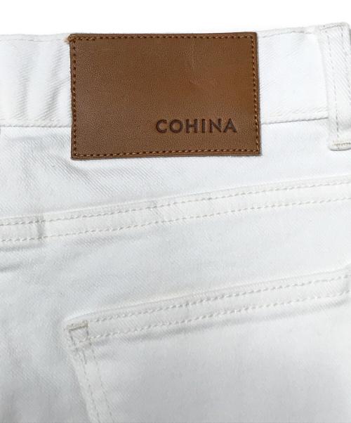 COHINA（コヒナ）COHINA (コヒナ) カラースリムストレートデニムパンツ ホワイト サイズ:ＸＳの古着・服飾アイテム