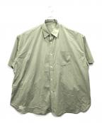 FreshServiceフレッシュサービス）の古着「MICRO TYPEWRITER CORPORATE S/S REGULAR COLLAR SHIRT（マイクロタイプライターコーポレイトレギュラーカラーシャツ）」｜グリーン