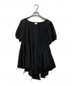 ELENDEEKエレンディーク）の古着「アシンメトリーブラウス」｜ブラック