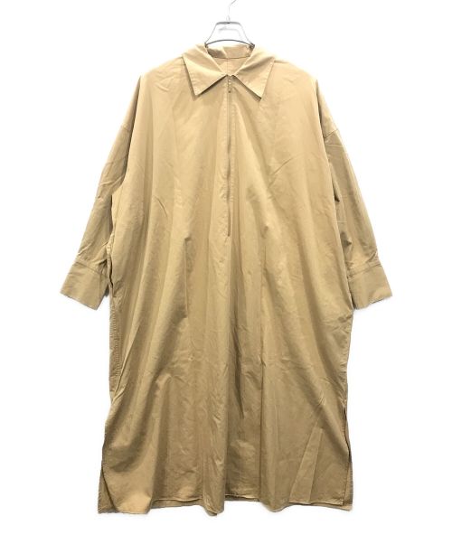 Spick and Span（スピック＆スパン）Spick and Span (スピックアンドスパン) コットンサテンハーフジップワンピース ベージュ サイズ:36の古着・服飾アイテム