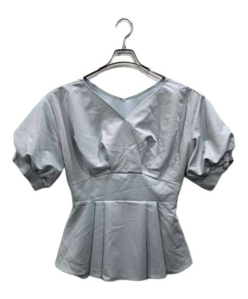 over E（オーバーイー）over E (オーバーイー) ウエストベルト付きカシュクールブラウス ブルー サイズ:90の古着・服飾アイテム