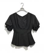 over Eオーバーイー）の古着「ウエストベルト付きカシュクールブラウス」｜ブラック
