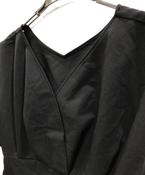 over E（オーバーイー）over E (オーバーイー) ウエストベルト付きカシュクールブラウス ブラック サイズ:90の古着・服飾アイテム