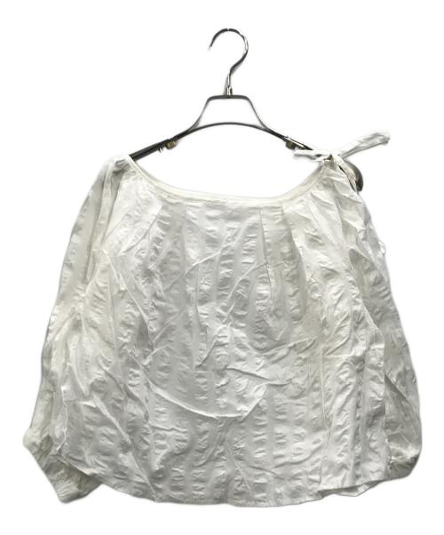 sheller（シェリエ）sheller (シェリエ) パフスリーブリボンブラウス ホワイト サイズ:Freeの古着・服飾アイテム
