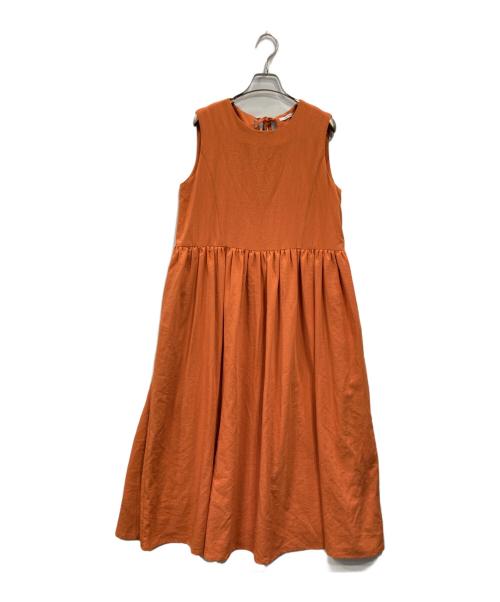 Emma Taylor（エマテイラー）Emma Taylor (エマテイラー) リネンタッチギャザーフレアワンピース オレンジ サイズ:Freeの古着・服飾アイテム