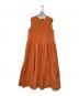 Emma Taylor（エマテイラー）の古着「リネンタッチギャザーフレアワンピース」｜オレンジ