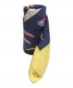 Salvatore Ferragamoサルヴァトーレ フェラガモ）の古着「シルクスカーフ」｜ネイビー×ゴールド