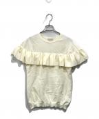 UNITED ARROWS TOKYOユナイテッドアローズトウキョウ）の古着「ラッフルフリル ショートスリーブ ニット」｜アイボリー