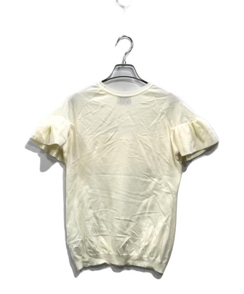 UNITED ARROWS TOKYO（ユナイテッドアローズトウキョウ）UNITED ARROWS TOKYO (ユナイテッドアローズトウキョウ) ラッフルフリル ショートスリーブ ニット アイボリー サイズ:Freeの古着・服飾アイテム