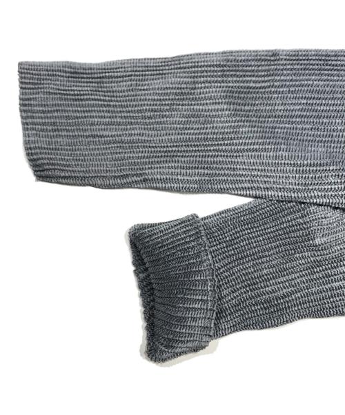 SPECCHIO（スペッチオ）SPECCHIO (スペッチオ) シャトルプリーツ スパンコール刺繍 ノーカラー ロング ジャケット グレー サイズ:40の古着・服飾アイテム