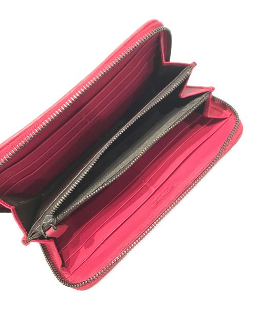 BOTTEGA VENETA（ボッテガベネタ）BOTTEGA VENETA (ボッテガベネタ) キルティングラウンドファスナーウォレット ショッキングピンクの古着・服飾アイテム