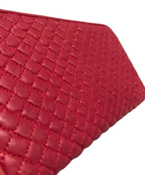BOTTEGA VENETA（ボッテガベネタ）BOTTEGA VENETA (ボッテガベネタ) キルティングラウンドファスナーウォレット ショッキングピンクの古着・服飾アイテム