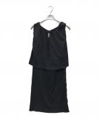 NEPLAネプラ）の古着「シャーリングキャミソール&スカート」｜ブラック