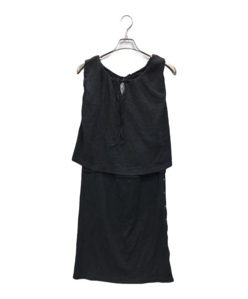 NEPLA（ネプラ）NEPLA (ネプラ) シャーリングキャミソール&スカート ブラック サイズ:Freeの古着・服飾アイテム