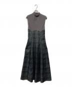 DazzliNダズリン）の古着「チェックノースリーブコルセットワンピース」｜グレー