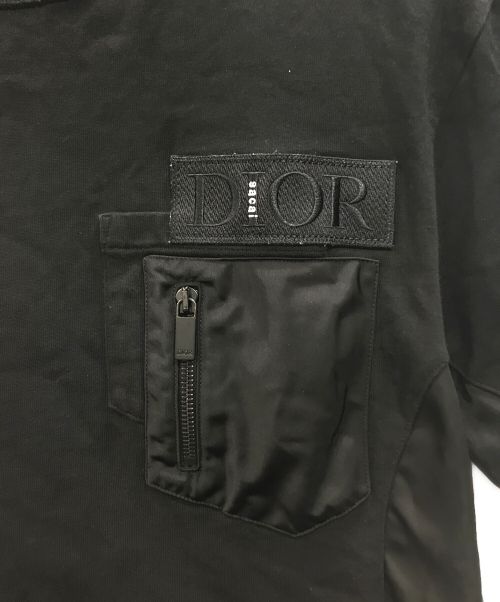 Dior（ディオール）Dior (ディオール) sacai (サカイ) ドッキングTシャツ ブラック サイズ:Sの古着・服飾アイテム