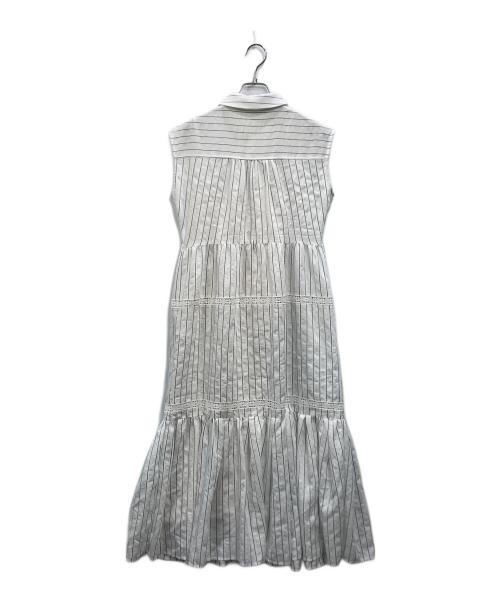 HER LIP TO（ハーリップトゥ）Her lip to (ハーリップトゥ) Lace Trimming Stripe Shirt Dress ホワイト サイズ:Ｍの古着・服飾アイテム
