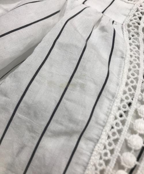 HER LIP TO（ハーリップトゥ）Her lip to (ハーリップトゥ) Lace Trimming Stripe Shirt Dress ホワイト サイズ:Ｍの古着・服飾アイテム