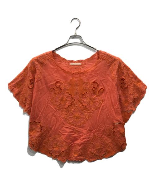 ne quittez pas（ヌキテパ）ne quittez pas (ヌキテパ) カットワークブラウス オレンジ サイズ:Freeの古着・服飾アイテム